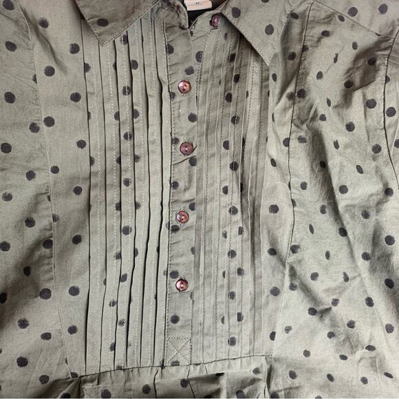 Sundance size medium Green polka dot Tunic Curved Hemline relaxed casual - Picture 10 of 10